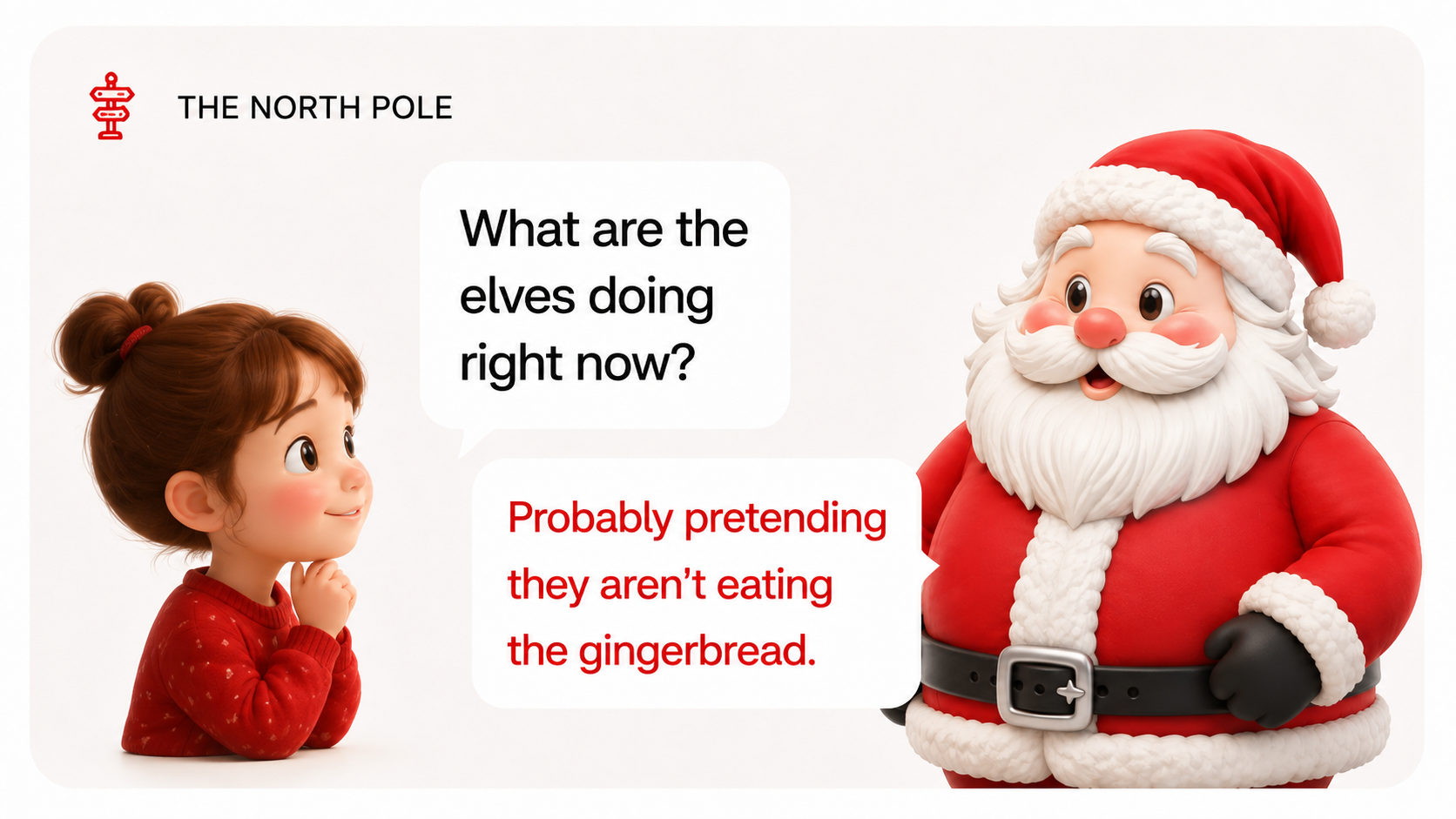 Kid asking Santa about the North Pole