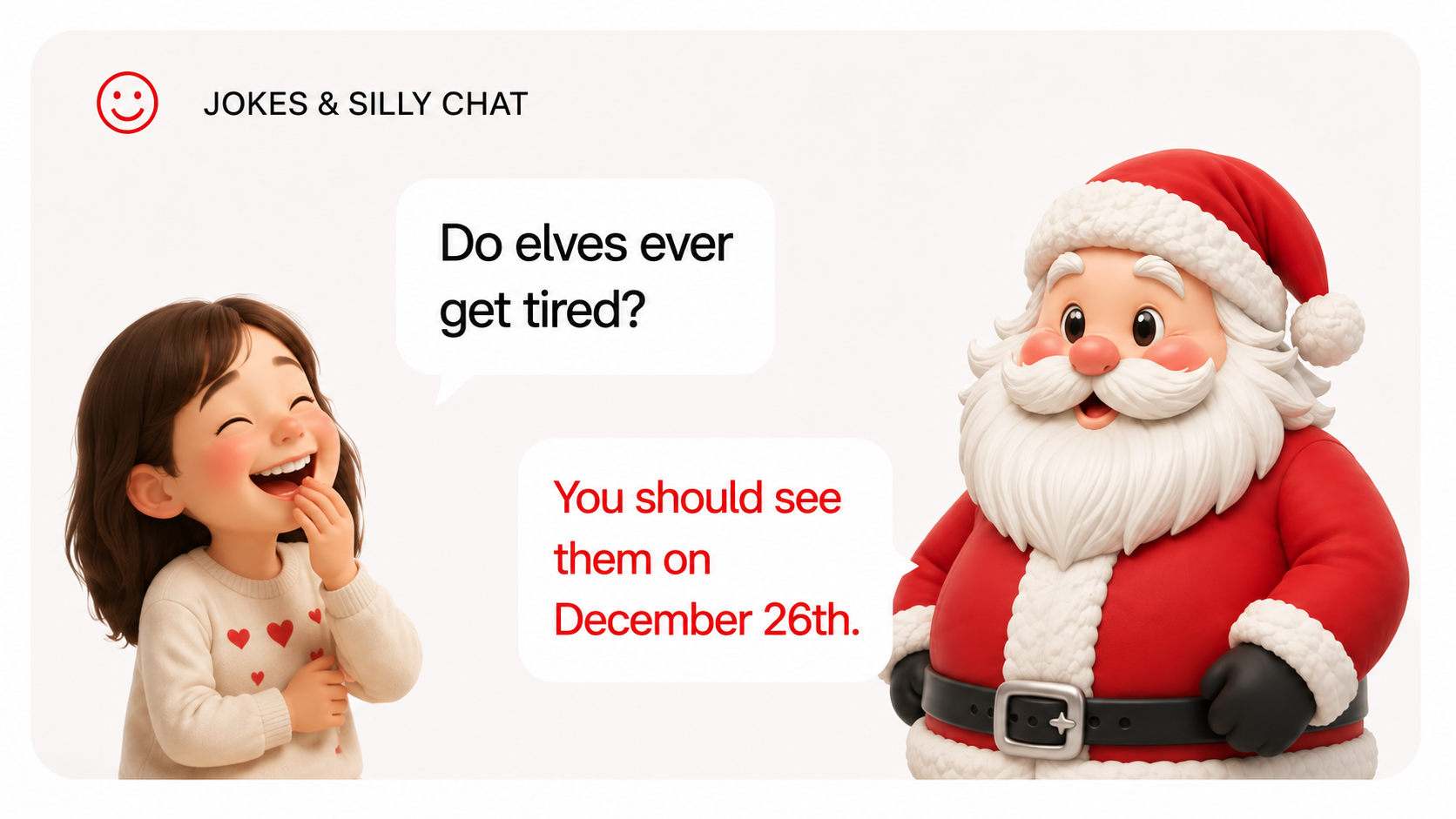 Kid laughing with Santa