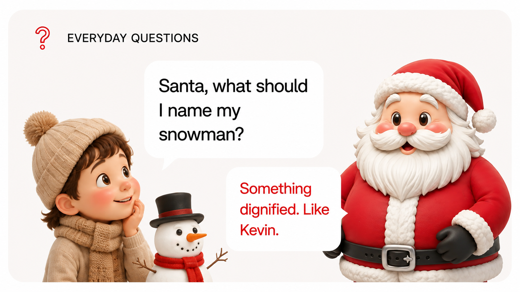 Kid asking Santa an everyday question